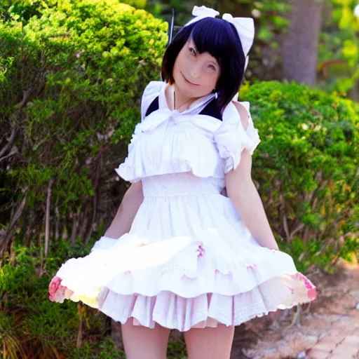 Image similar to kawaii japanese school girl in frilly dress