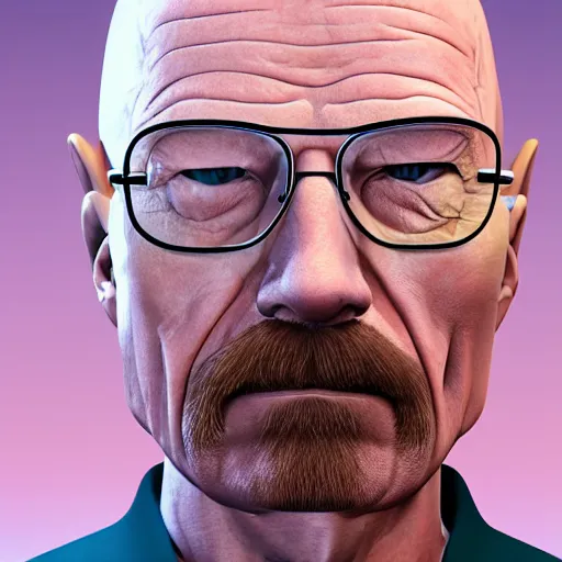Prompt: walter white in blender with blender ui