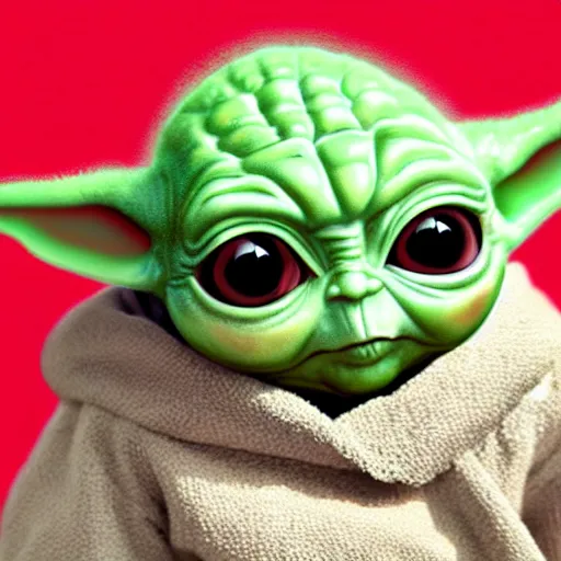 Prompt: portrait of baby yoda, highly detailed, centered, solid color background, digital painting