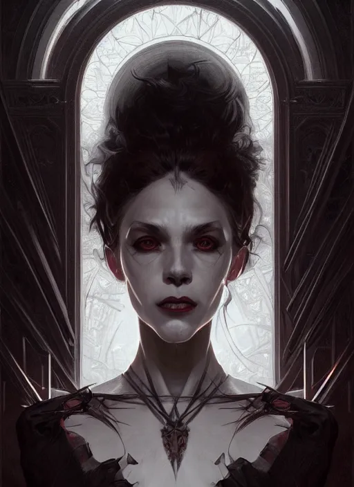 Prompt: symmetry!! portrait of a vampire, horror, moody lights!! intricate, scary, highly detailed, digital painting, artstation, concept art, smooth, sharp focus, illustration, art by artgerm and greg rutkowski and alphonse mucha