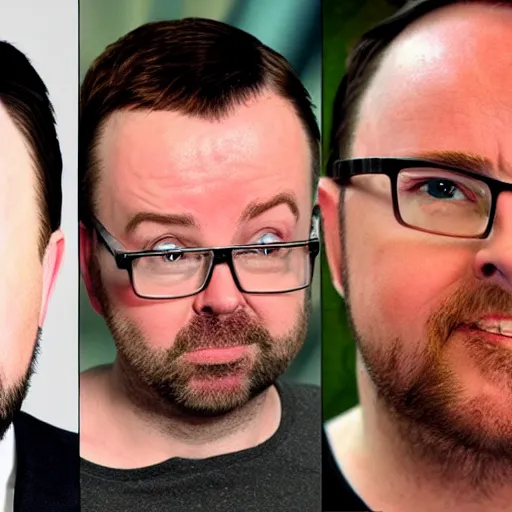 Prompt: thin Ricky Gervais, fat Stephen Merchant and short Karl Pilkington