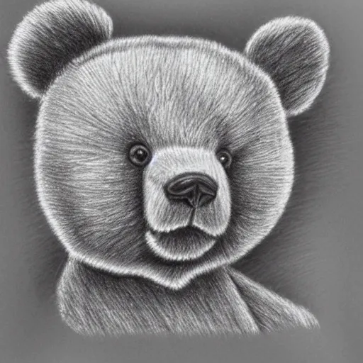 Image similar to ballpoint pen drawing of a teddy bear