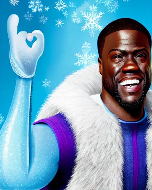 Prompt: Kevin Hart as a character in Frozen
