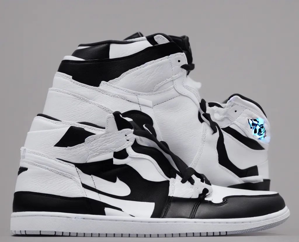 Prompt: a press photograph of nike air jordan 1 high retro og, size 1 0, white background