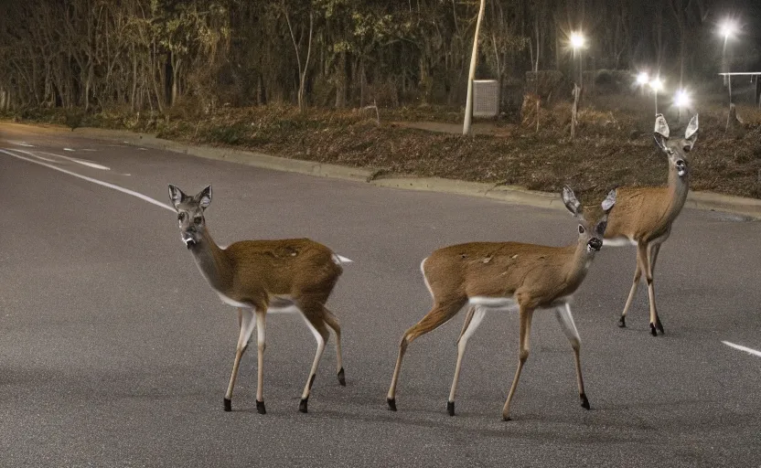 Prompt: deer caught in car headlights praying to the deer god