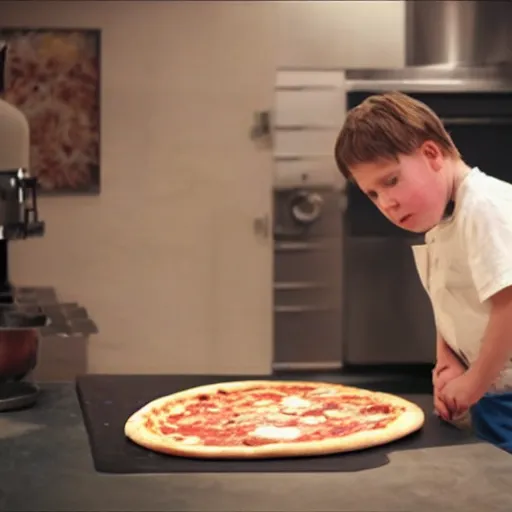 Image similar to A still of a young Mark Hammill making a pizza, 4k, photograph, ultra realistic, highly detailed, professional lighting