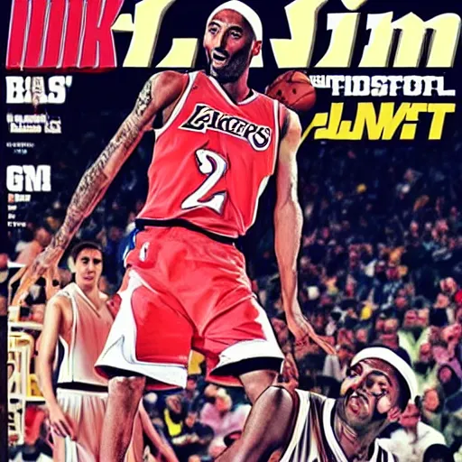 Image similar to basket ball shot kobe slam dunk magazine cover 🔥 🔥 🔥 🔥