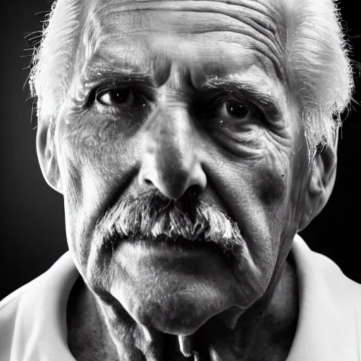 Image similar to old freddie mercury singer at age 9 0 years old, color ( sony a 7 r iv, symmetric balance, polarizing filter, photolab, lightroom, 4 k, dolby vision, photography award ), vogue, perfect face, movie poster