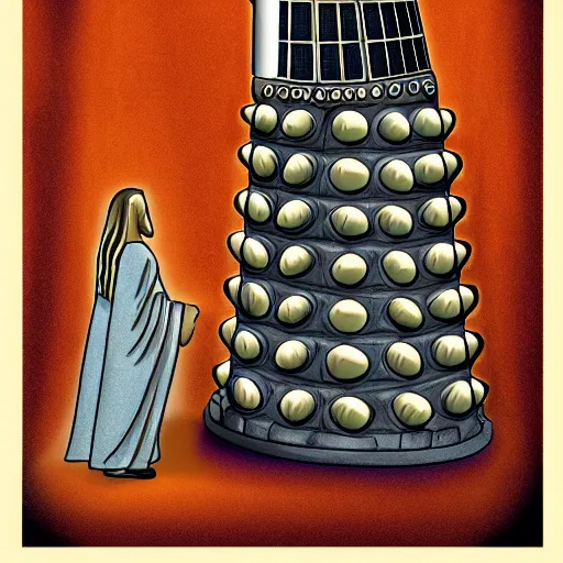 Prompt: portrait of a Dalek as Jesus