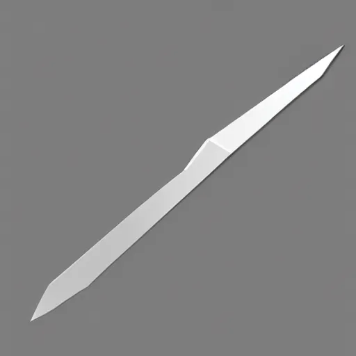 Prompt: isometric vector low poly silver sword icon, black background, cgsociety, volumetric lighting