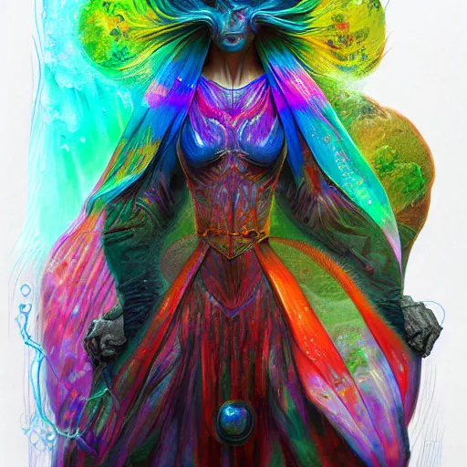 Image similar to rainbow mage by android jones, trending on artstation