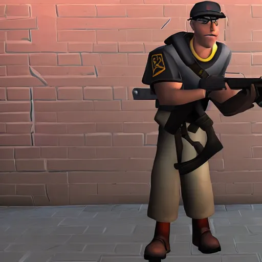 Prompt: Scout from the game Team Fortress 2