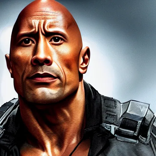 Image similar to Dwayne Johnson in the punisher digital art 4k detailed super realistic