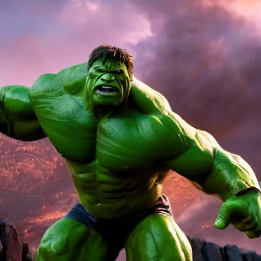 Image similar to dwayne johnson as incredible hulk, marvel cinematic universe, mcu, 4 k, raw, green skin, in - frame,