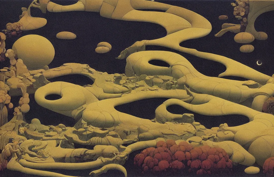 Prompt: balanced composition meticulous technique convey objects with unprecedented and convincing realism painting by roger dean pattern is based on classical sarcophagi by katushiro otomo print by mabel royds