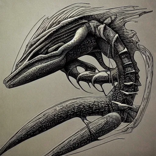 Image similar to “ aaron horkey ” “ kentaro miura ” aerial horror shape phytosaur 1 0 2 4 x 1 0 2 4
