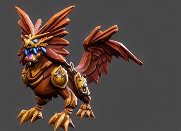 Image similar to griffin, stylized stl fantasy miniature, 3 d render, activision blizzard style, hearthstone style