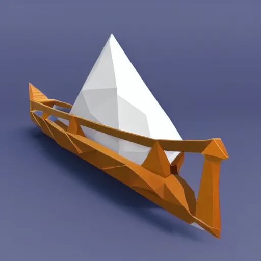 Prompt: low poly raft with built in cannon