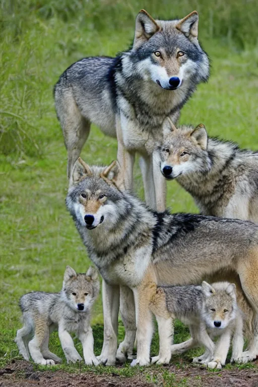 Image similar to wolf with cubs