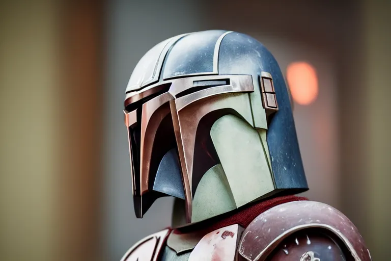 Image similar to Grogu, still from the Mandalorian show, shallow depth of field, Nikon 50mm f/1.8G