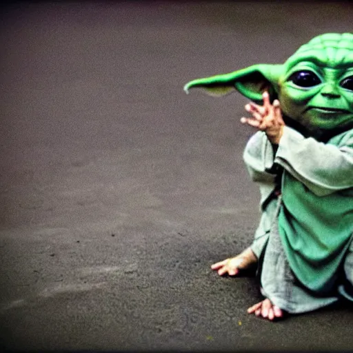 Image similar to baby yoda doing tai chi