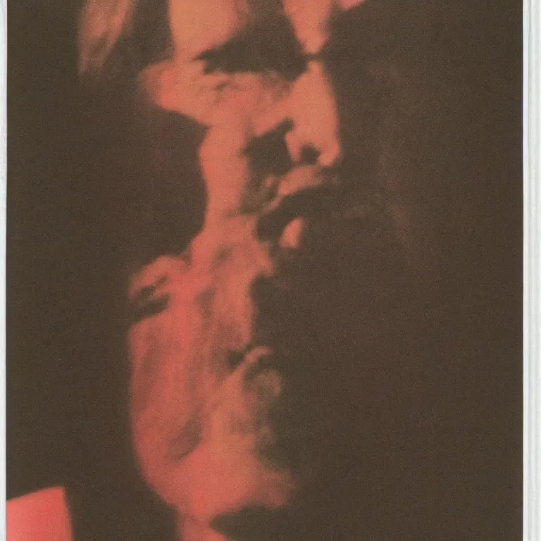 Image similar to color polaroid portrait of a fat man by andy warhol. holga, lomo