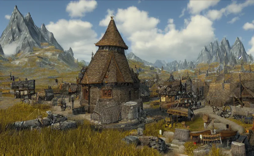 Prompt: whiterun in the style of pixar