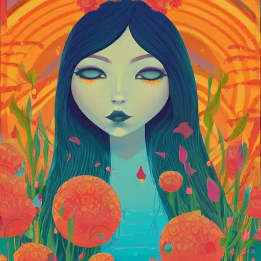 Prompt: the place of beauty, a simple textured vector based illustration, critical detail, contrasting colors, sharp focus, atmospheric dreamscape painting, wlop by ( jeremiah ketner )