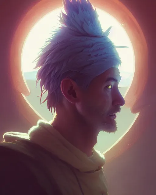 Image similar to highly detailed vfx portrait of man with a mission, stephen bliss, unreal engine, greg rutkowski, loish, rhads, beeple, makoto shinkai and lois van baarle, ilya kuvshinov, rossdraws, tom bagshaw, alphonse mucha, global illumination, detailed and intricate environment