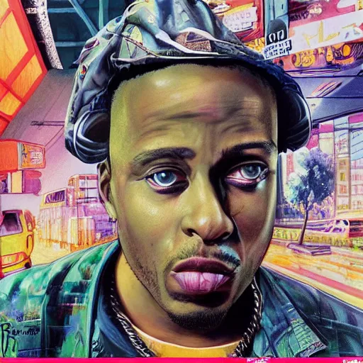 Prompt: detailed details photorealistic pictures of 9 0 s hip hop cover album from rapper two ballz, this album called hustle on the buut, in the style of bob peak and alex ross, gouache and wash paints color, detailed details facial and body and human and environments and background and foreground and proportionate, detailed 5 k details, detailed string text.