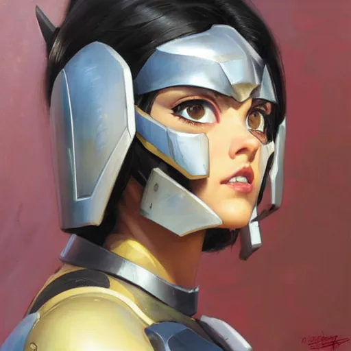 Image similar to greg manchess portrait painting of partially armored battle angel alita as overwatch character, medium shot, asymmetrical, profile picture, organic painting, sunny day, matte painting, bold shapes, hard edges, street art, trending on artstation, by huang guangjian, gil elvgren, ruan jia, greg rutkowski, gaston bussiere