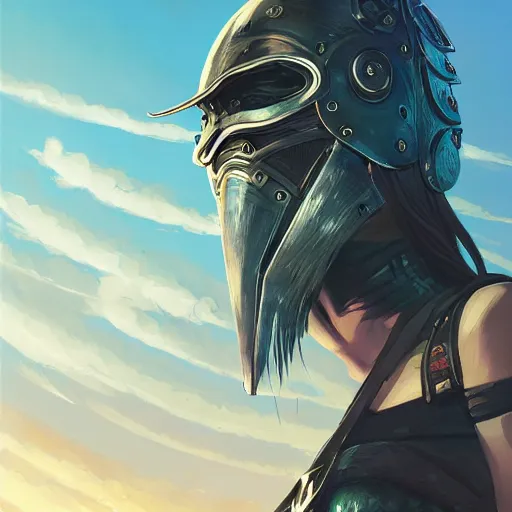 Image similar to cyberpunk viking helmet mask warrior goddess robot ninja fantasy, art gta 5 cover, official fanart behance hd artstation by jesper ejsing, by rhads, makoto shinkai and lois van baarle, ilya kuvshinov, ossdraws