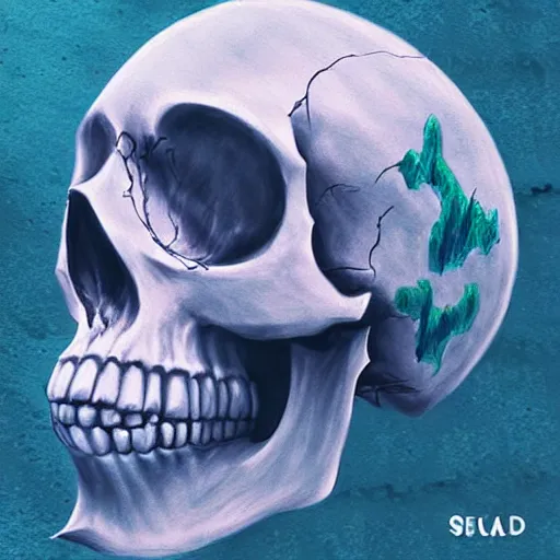 Image similar to “skull land fantasy art”