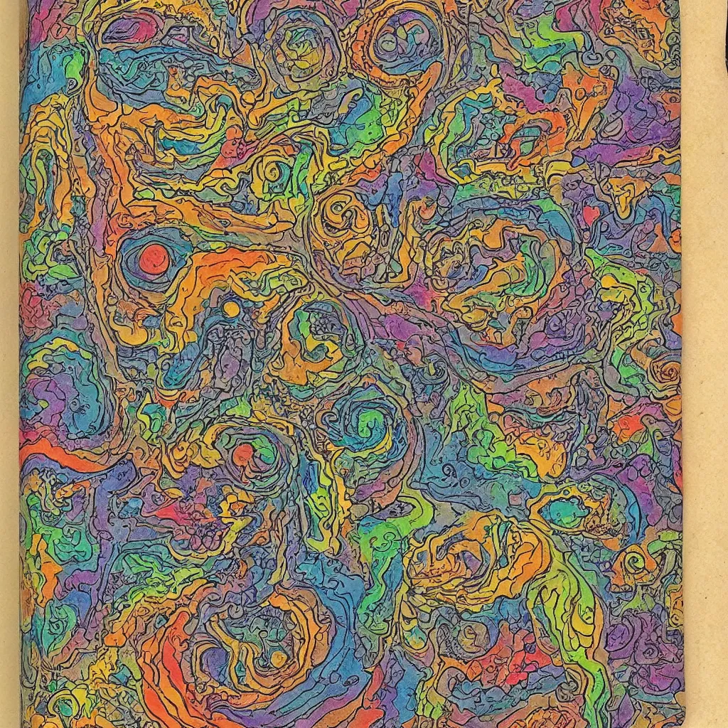 Prompt: a page from a psychedelic zen master's journal