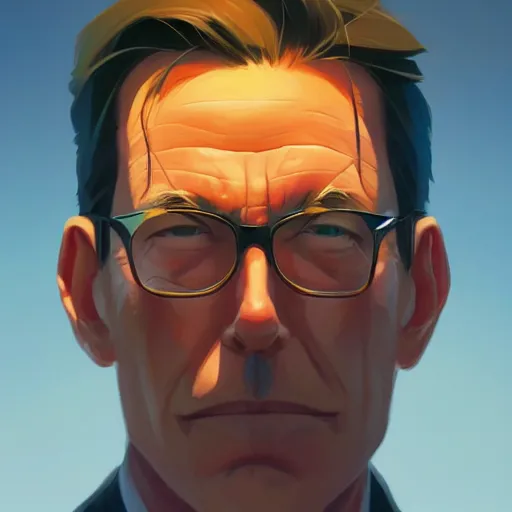 Image similar to face icon stylized minimalist michael crichton, loftis, cory behance hd by jesper ejsing, by rhads, makoto shinkai and lois van baarle, ilya kuvshinov, rossdraws global illumination