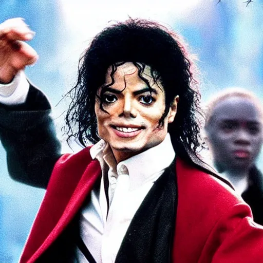 Image similar to “Michael Jackson as Harry Potter, cinematic, 4K”