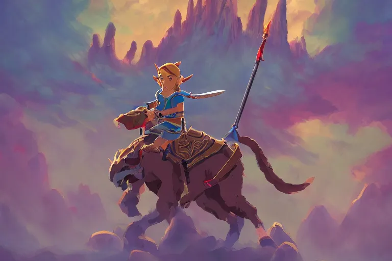 Image similar to the wise old spartan, zelda breath of the wild, in the style of studio ghibli and vicente segrelles, trending on artstation, back lighting tilt - shift cottagecore, abstract illusionism, movie poster, creature concept art, precisionism