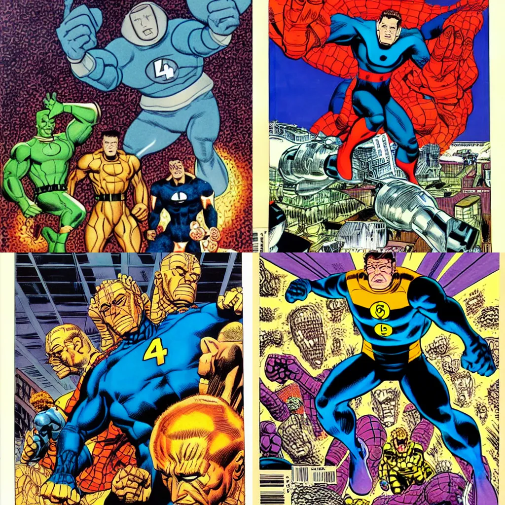 Prompt: Fantastic Four cover by John Byrne