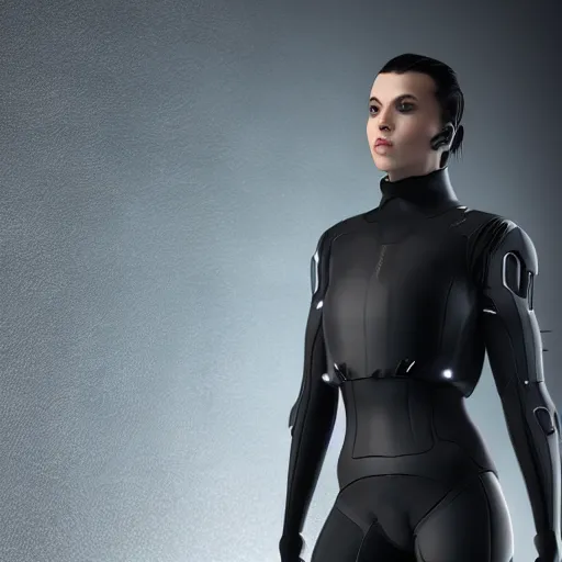 Prompt: photo of futuristic techwear black costume on the white background, 8k, octane render,