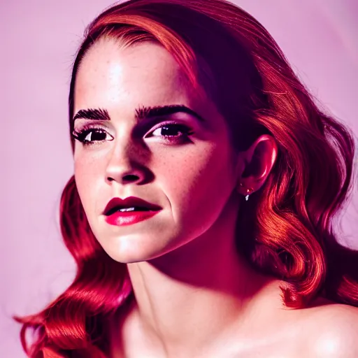 Image similar to Emma Watson modeling as Jessica Rabbit from Zelda, (EOS 5DS R, ISO100, f/8, 1/125, 84mm, postprocessed, crisp face, facial features)