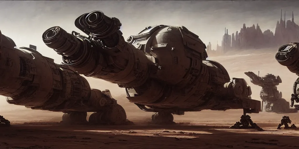 Image similar to hyper realistic sci - fi matte concept art painting of epic cinematic battle between mechwarriors and soldiers fighting on mars, guns, missiles, explosions, beautiful details, strong composition painted by kim jung guweta studio rutkowski, james gurney and greg rutkowski, and lucasfilm, smooth, intricate, detailed, sharp focus, cinematic