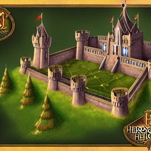 Prompt: heroes of might and magic, elven castle, concept art