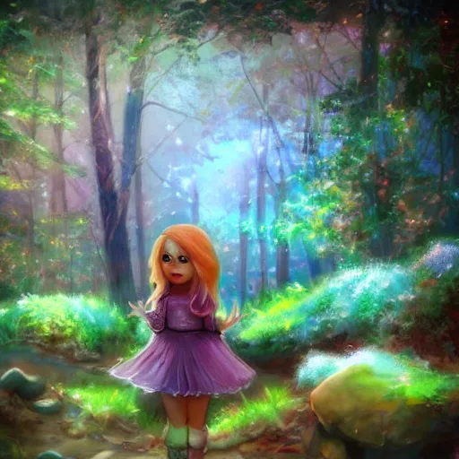 Prompt: a woodland clothing shore run by a fae princess 4 k ultra detailed colorful cute artstation trending enigmatic lighting soft bokeh diffuse