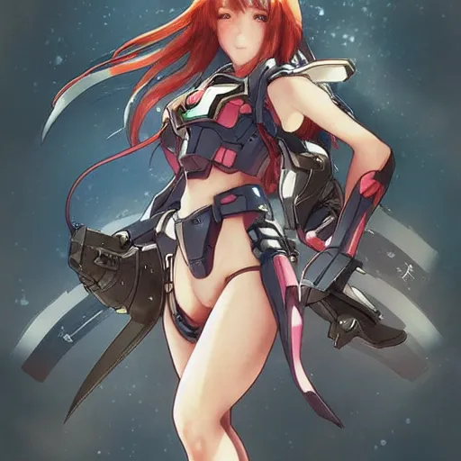 Image similar to “ anime, full body,, gundam pilot pretty girl, highly intricate detailed, light and shadow effects, intricate, highly detailed, digital painting, art station, concept art, smooth, sharp focus, illustration, advanced digital anime art, art by artgerm and greg rutkowski and alphonse mucha and william - adolphe bouguereau ”