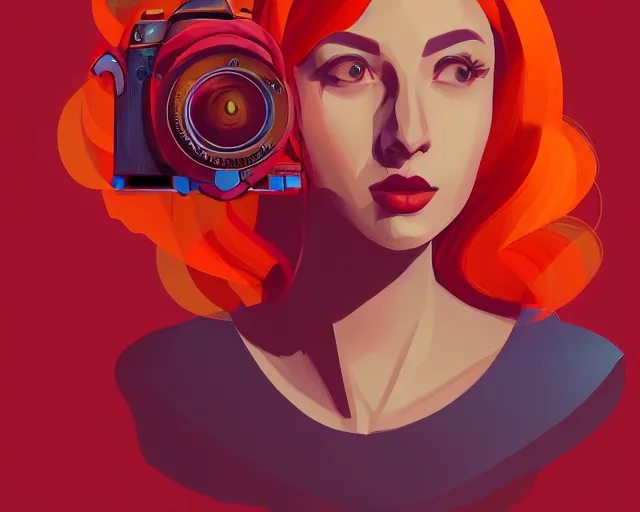Image similar to dslr red head woman style sharp digital painting. retrofuturism. concept art. artstation. casey weldon. digital render. dan mumford. bokeh, 8 5 mm f 1. 4