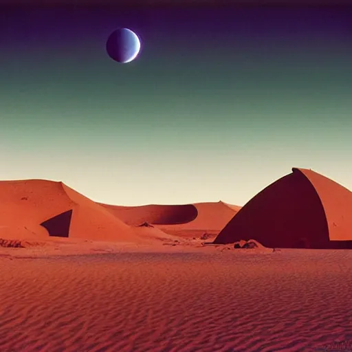 Image similar to colour aesthetic highly detailed photography scene on tatooine from dune ( 2 0 2 1 ) by alejandro hodorovski and denis villeneuve and gregory crewdson style with ultra hyperrealistic very highly detailed faces. with many details by andrei tarkovsky and caravaggio in sci - fi style. volumetric natural light hyperrealism photo on leica m - a kodak portra 4 0 0