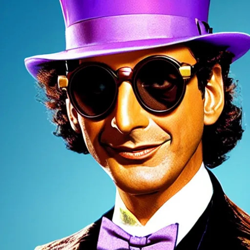 Prompt: professional photo of Jeff Goldblum as Willy Wonka