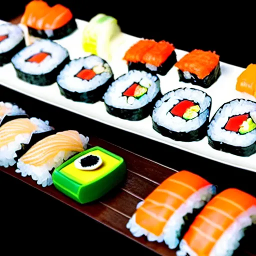 Image similar to a computer made of sushi