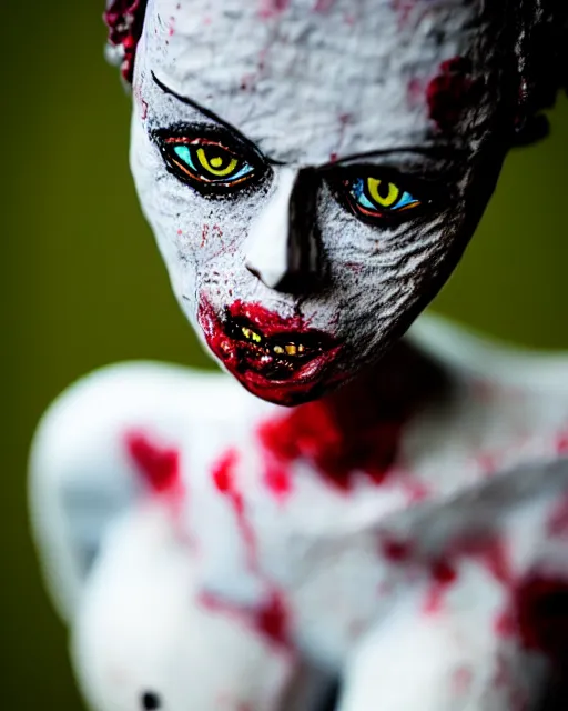 Image similar to a paper mache doll of a zombie bride, realistic, very detailed, complex, intricate, studio lighting, bokeh, sigma 5 0 mm f 1. 4