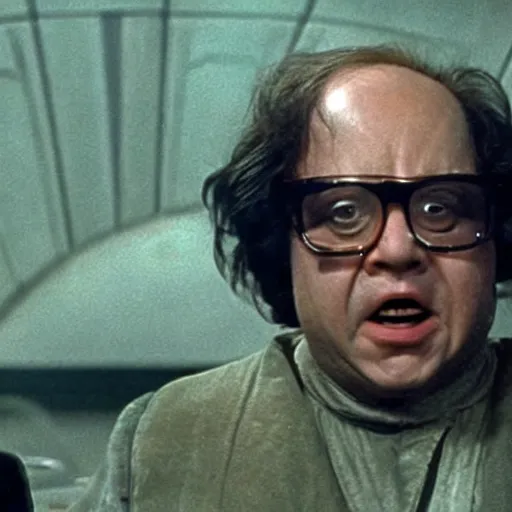 Prompt: a screenshot of Frank Reynolds appearing in Star Wars (1977)